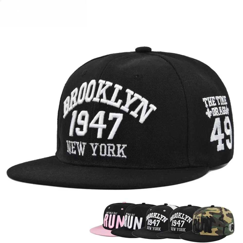1947 Brooklyn Embroidery Snapback Hat High Quality Baseball Cap Men's Versatile Pattern Casual Adjustable Hip Hop Sports Hat